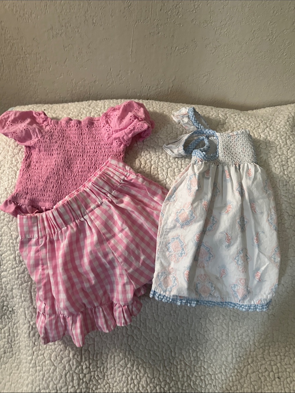 Girls Pink Gingham Ruffle Two-Piece Matching Set - Picture 3 of 5
